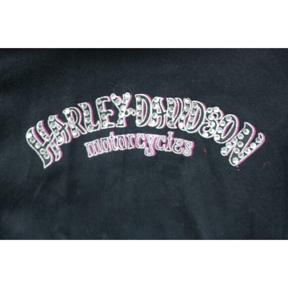 Harley Davidson Long Sleeve Button-Up Shirt-Medium-Rhinestones-Angel Wings - Picture 5 of 13